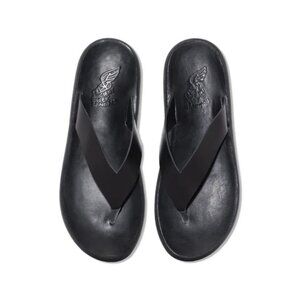 Ancient Greek Sandals Charys Leather Sandals in Black